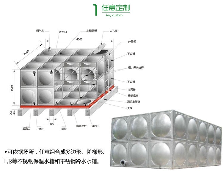 山东不锈钢水箱 德州不锈钢水箱 源头水箱厂家
